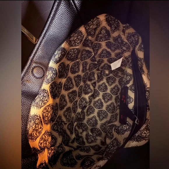 Ed Hardy Rose Skull Shoulder Bag Holographic Checkerboard Y2K - Picture 6 of 9